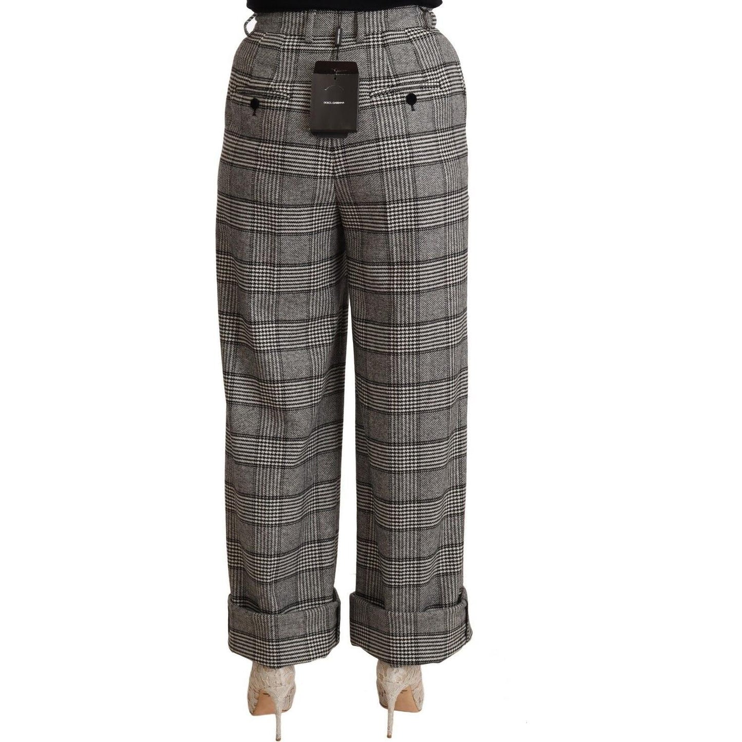 Dolce & Gabbana Elegant High Waist Straight Trousers In Grey Jeans & Pants Dolce & Gabbana