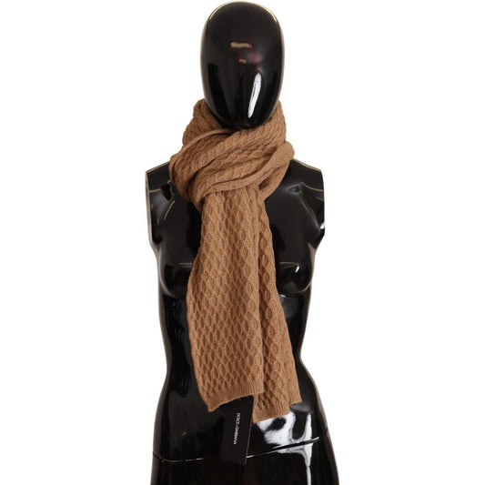 Dolce & Gabbana Elegant Dark Brown Knitted Scarf Dolce & Gabbana