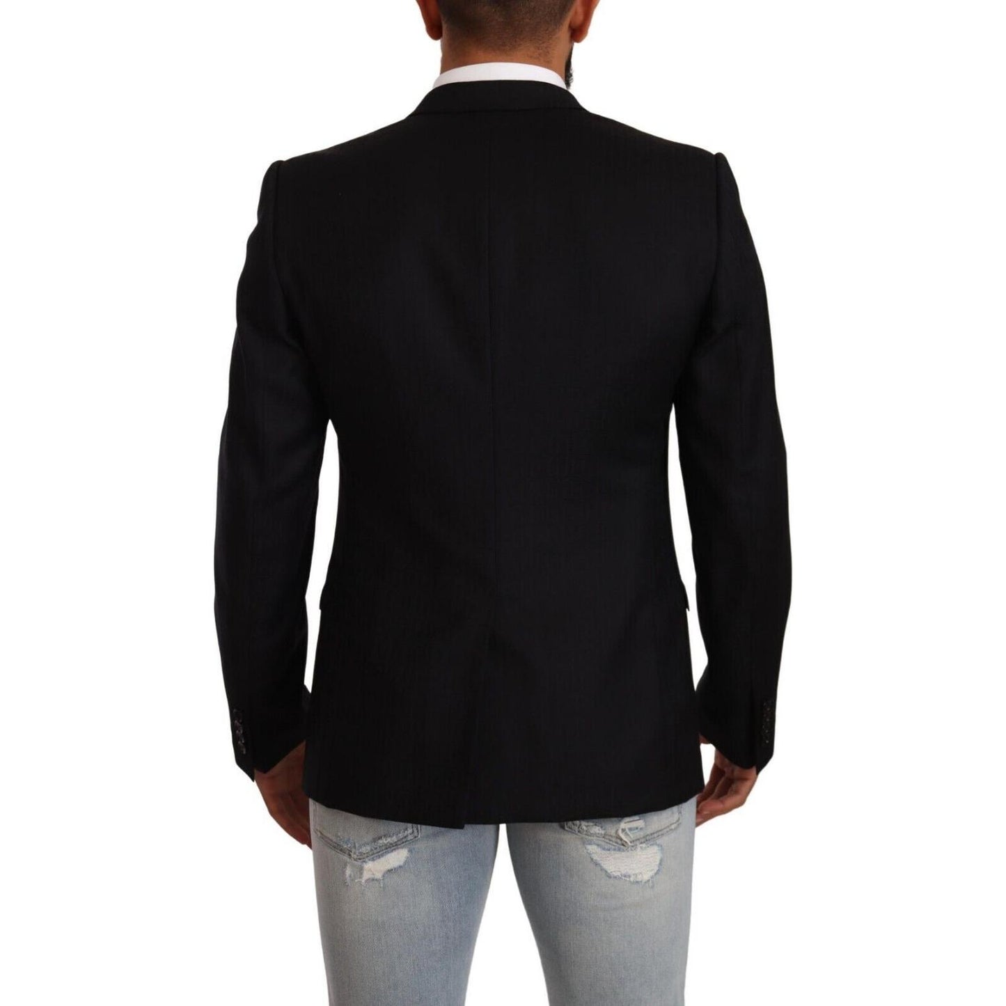 Dolce & Gabbana Exclusive Black Virgin Wool Blazer Dolce & Gabbana