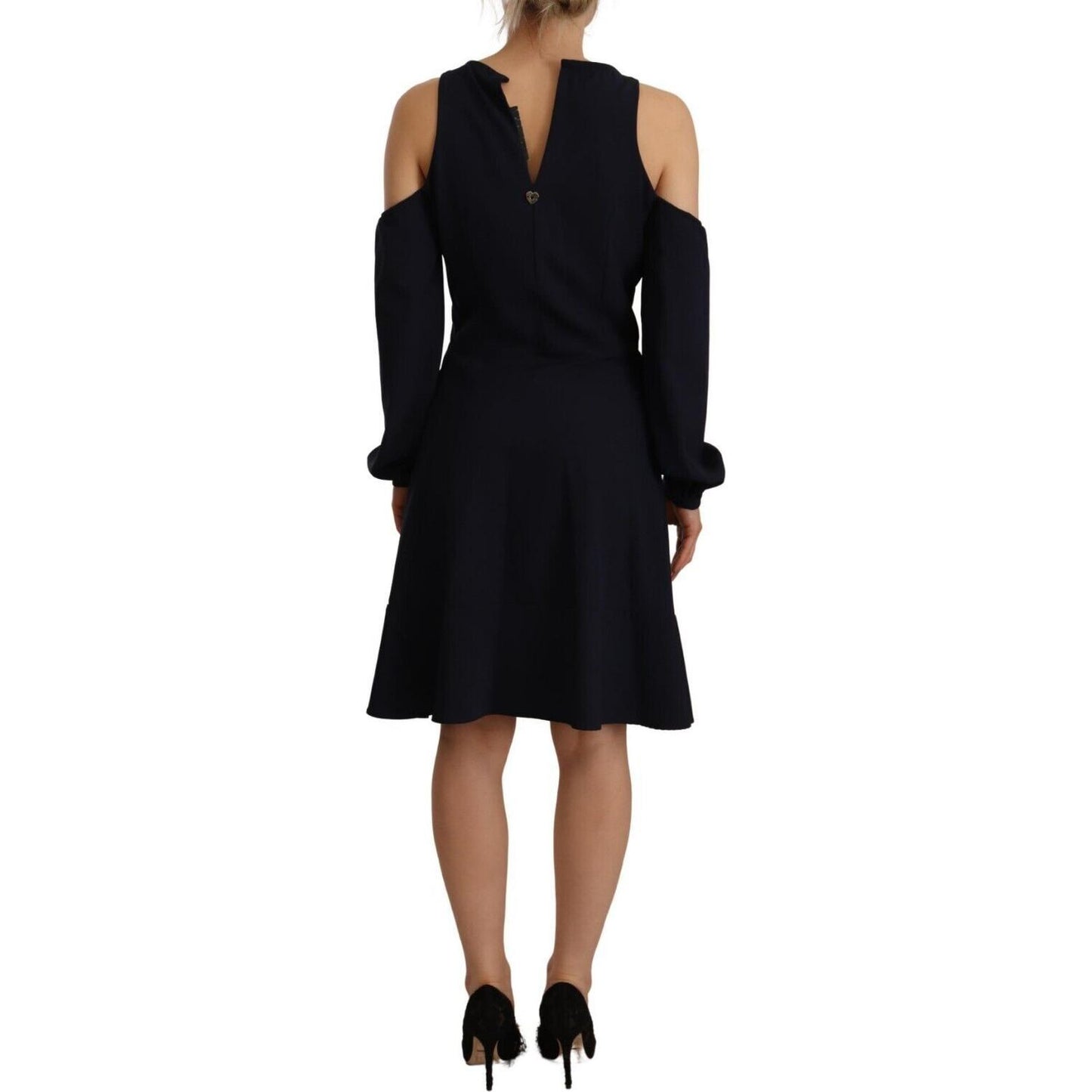 Twinset Chic Black Open Shoulder A-Line Dress Twinset