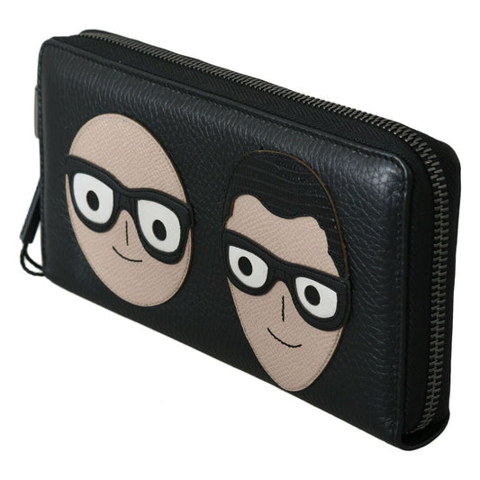 Dolce & Gabbana Elegant Black Leather Continental Wallet Dolce & Gabbana