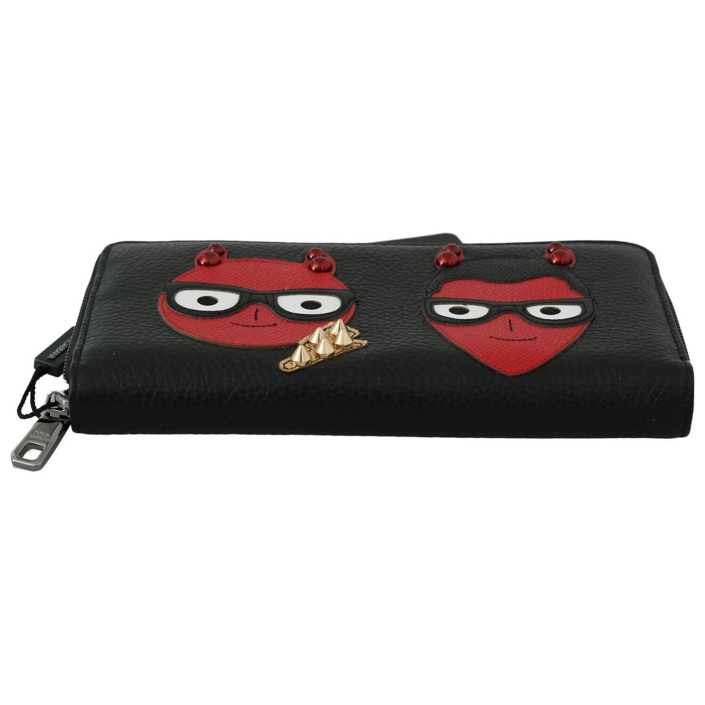 Dolce & Gabbana Chic Black and Red Leather Continental Wallet Dolce & Gabbana