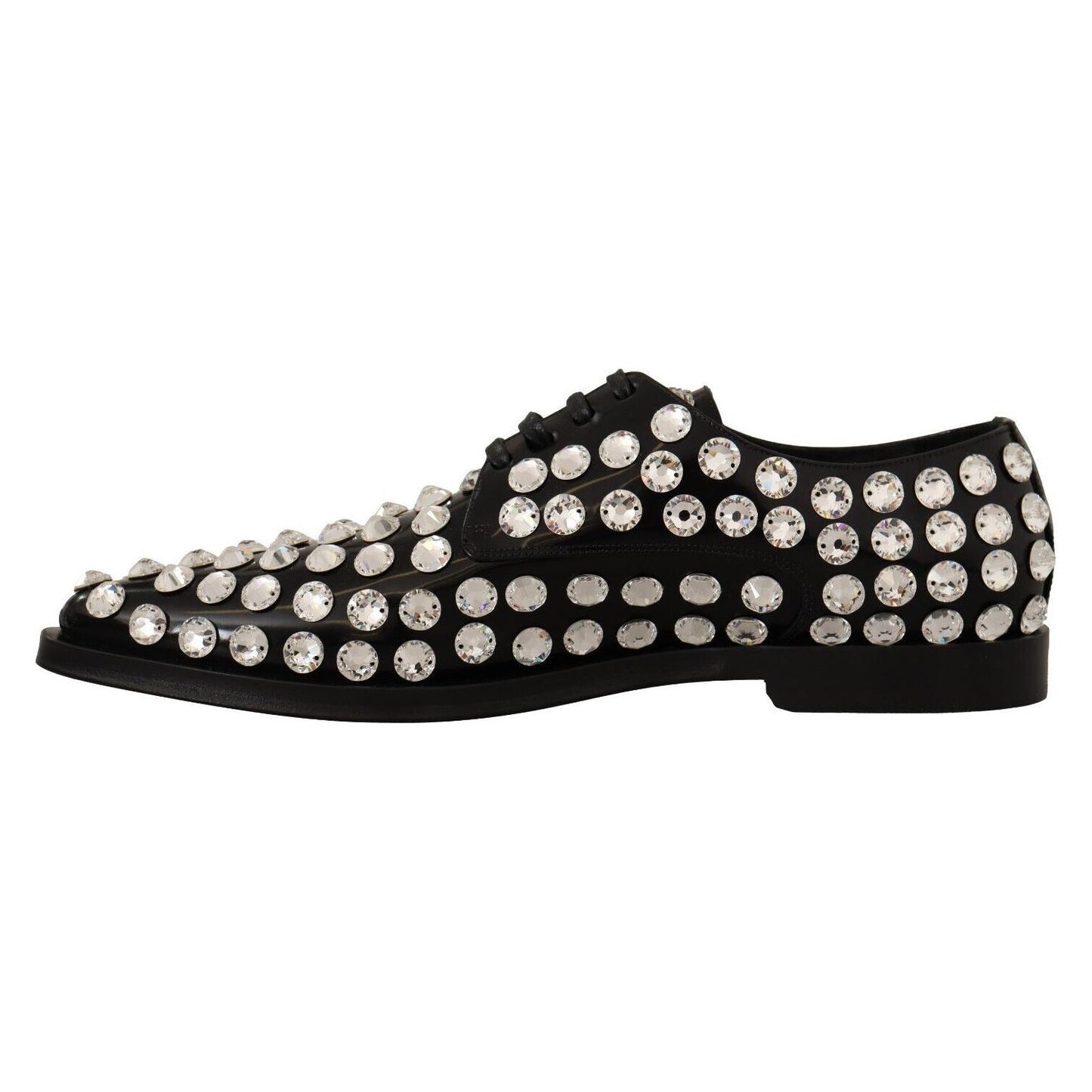 Dolce & Gabbana Crystal-Embellished Leather Formal Flats Dolce & Gabbana