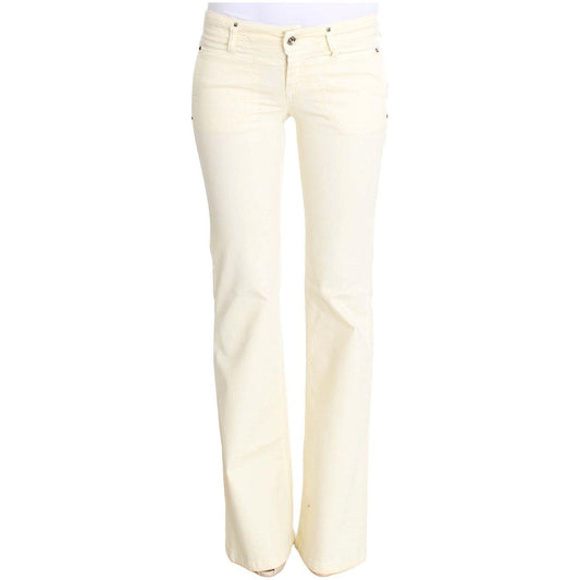 Costume National White Cotton Stretch Flare Jeans Costume National