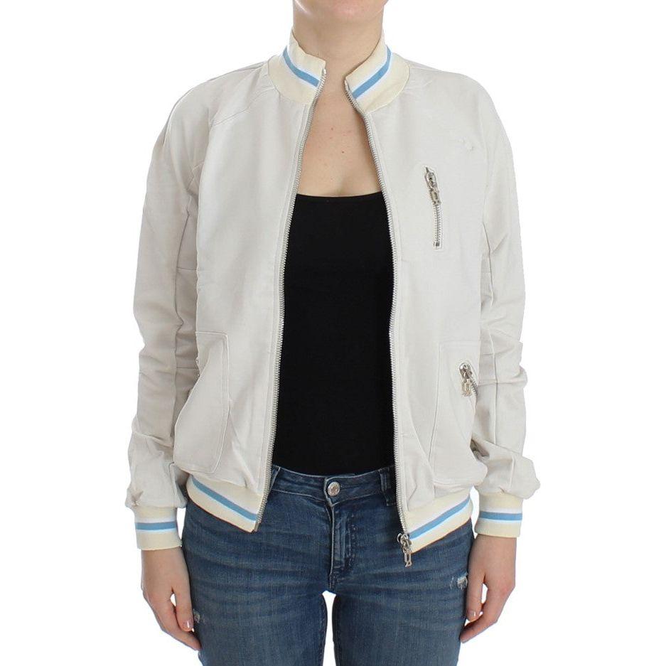 John Galliano Elegant White Zip Cardigan John Galliano