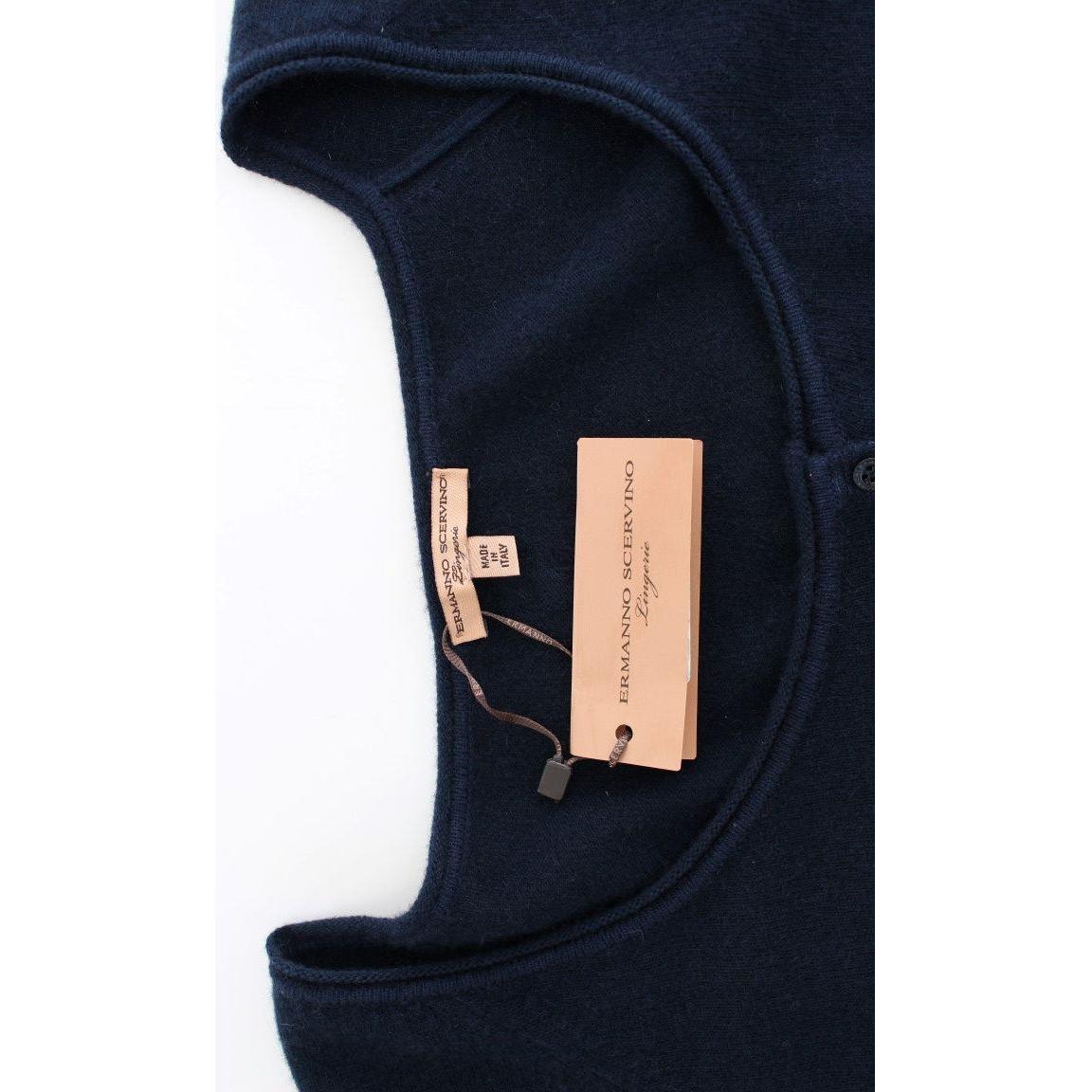 Ermanno Scervino Blue Cashmere Cardigan Sweater