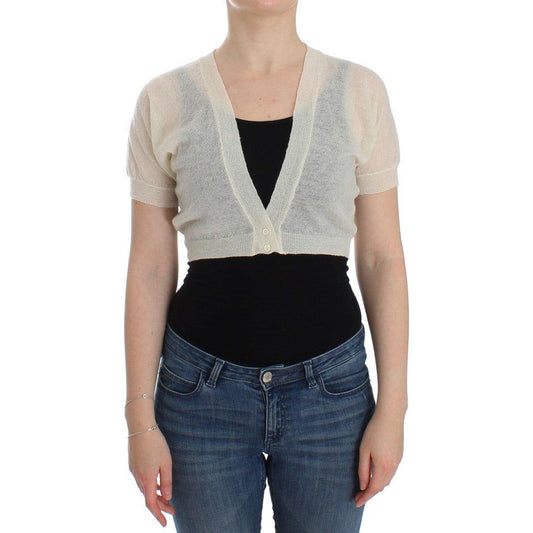 Ermanno Scervino White Wool Cardigan Sweater Ermanno Scervino