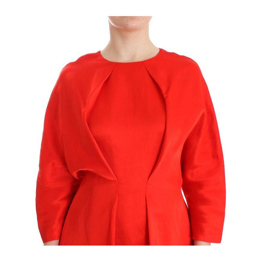 Fyodor Golan Radiant Red Linen Blend Artisan Dress Fyodor Golan