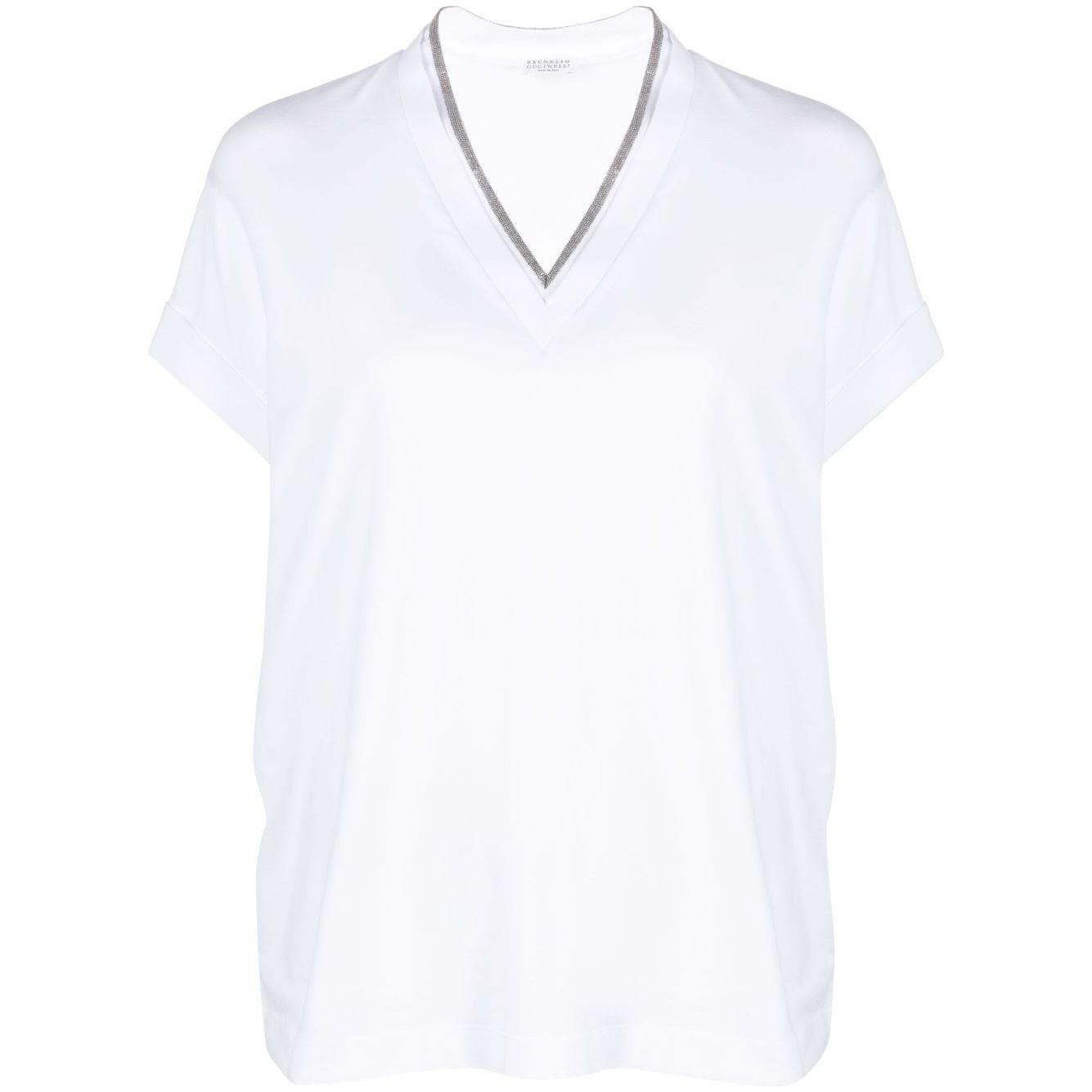 Brunello Cucinelli T-shirts and Polos White Topwear Brunello Cucinelli