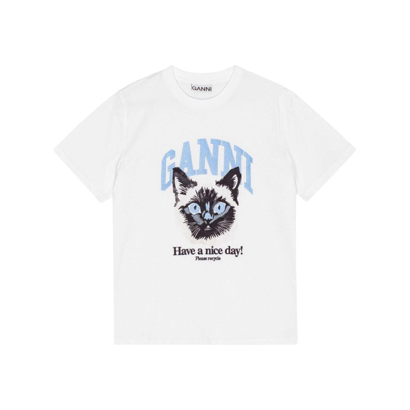 GANNI T-shirts and Polos White Topwear Ganni