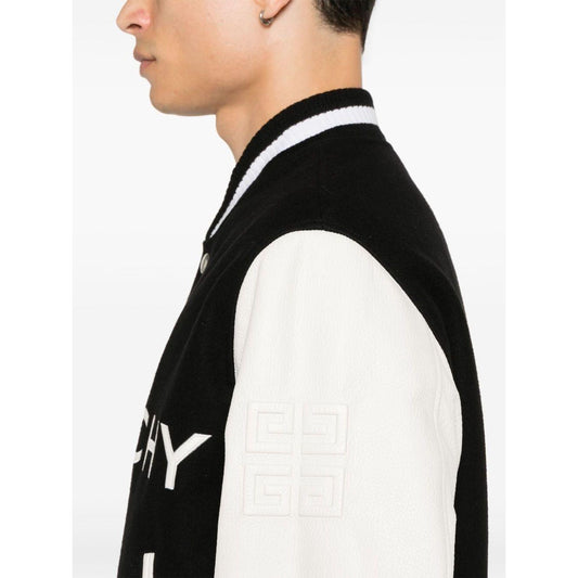 Givenchy varsity jacket logo print Black & White Jackets Givenchy