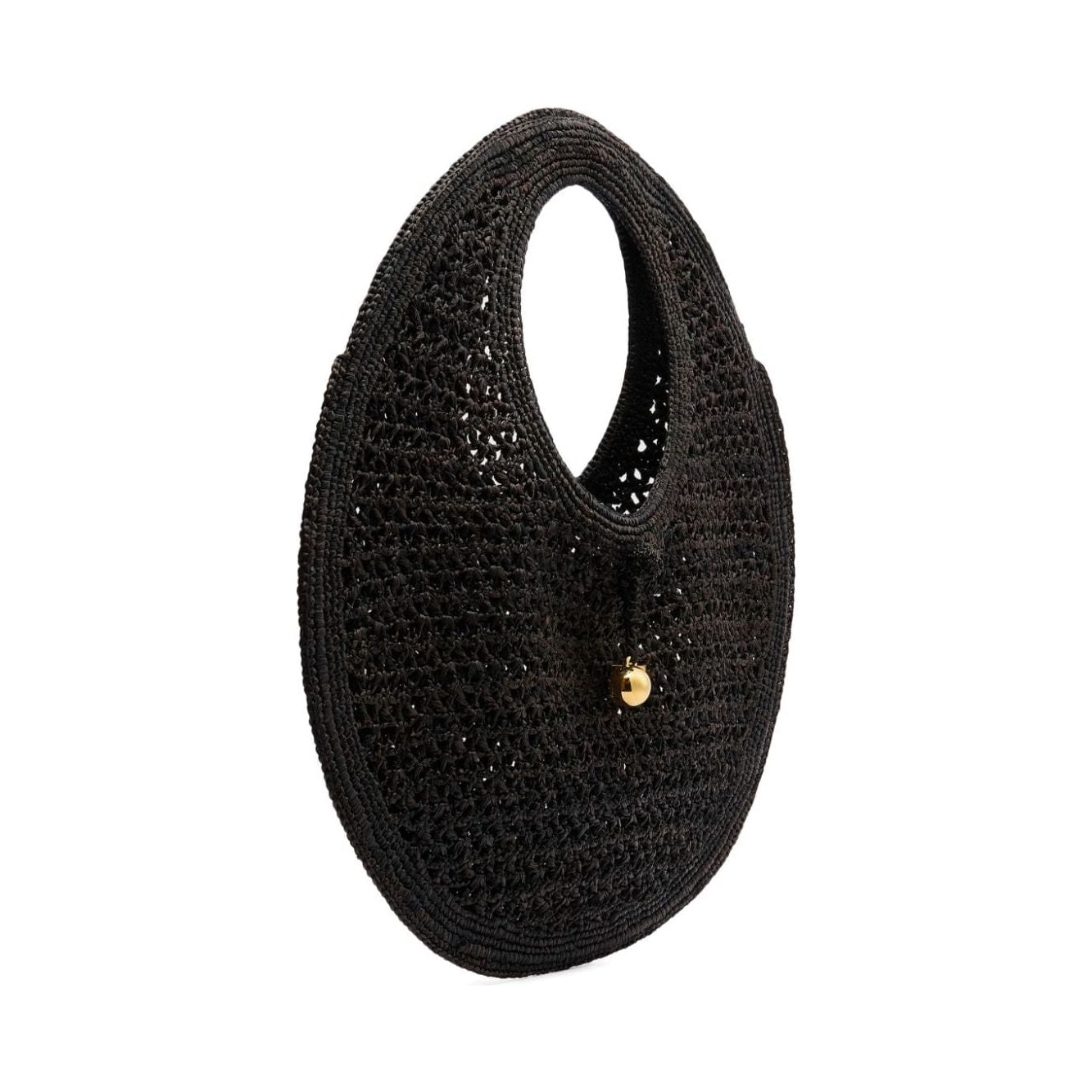 JACQUEMUS raffia interwoven Bag Black Handbag JACQUEMUS