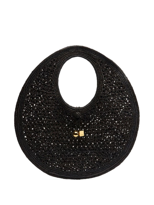 JACQUEMUS raffia interwoven Bag Black Handbag JACQUEMUS