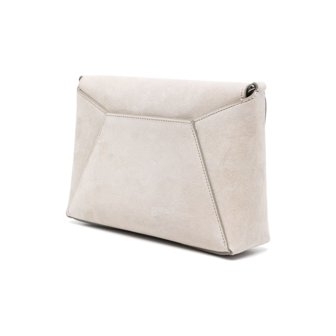 Brunello Cucinelli suede signature Monili chain Shoulder Bag Light Grey Shoulder Brunello Cucinelli