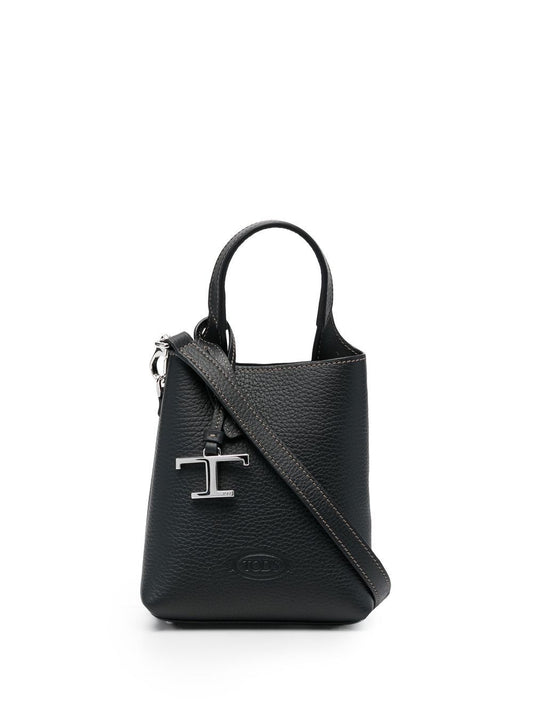 Tod's logo plaque tote bag women Black Clutches Tod'S