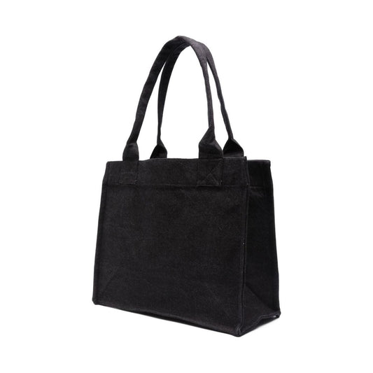 GANNI Denim Tote Woman Bag Black Shopper Ganni