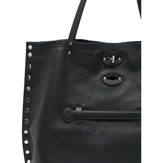 Zanellato Woman Tote Leather Bag Black Handbag Zanellato