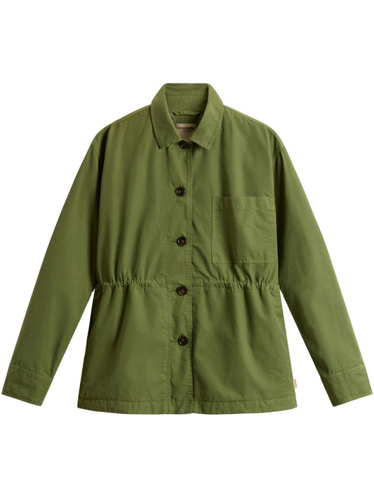 Woolrich Garment-Dyed Pure Cotton Overshirt green