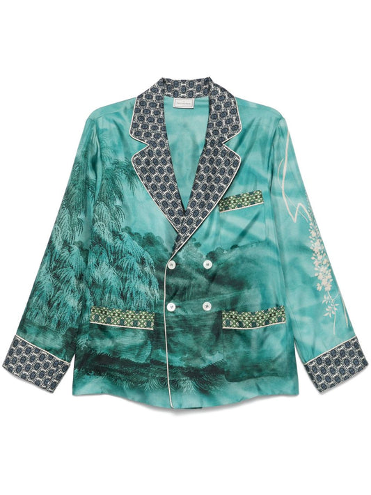 Pierre Louis Mascia aloe silk blazer