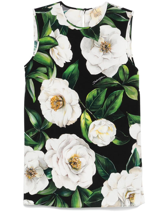 Dolce & Gabbana Floral silk-blend charmeuse top