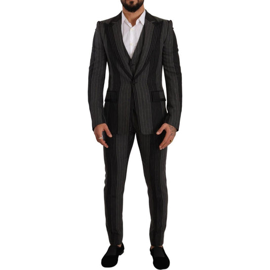 Dolce & Gabbana Elegant Striped Three-Piece Suit Dolce & Gabbana