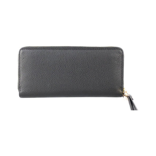 Michael Kors Jet Set Travel Large Black Pebble Leather Continental Wrist Wallet Michael Kors