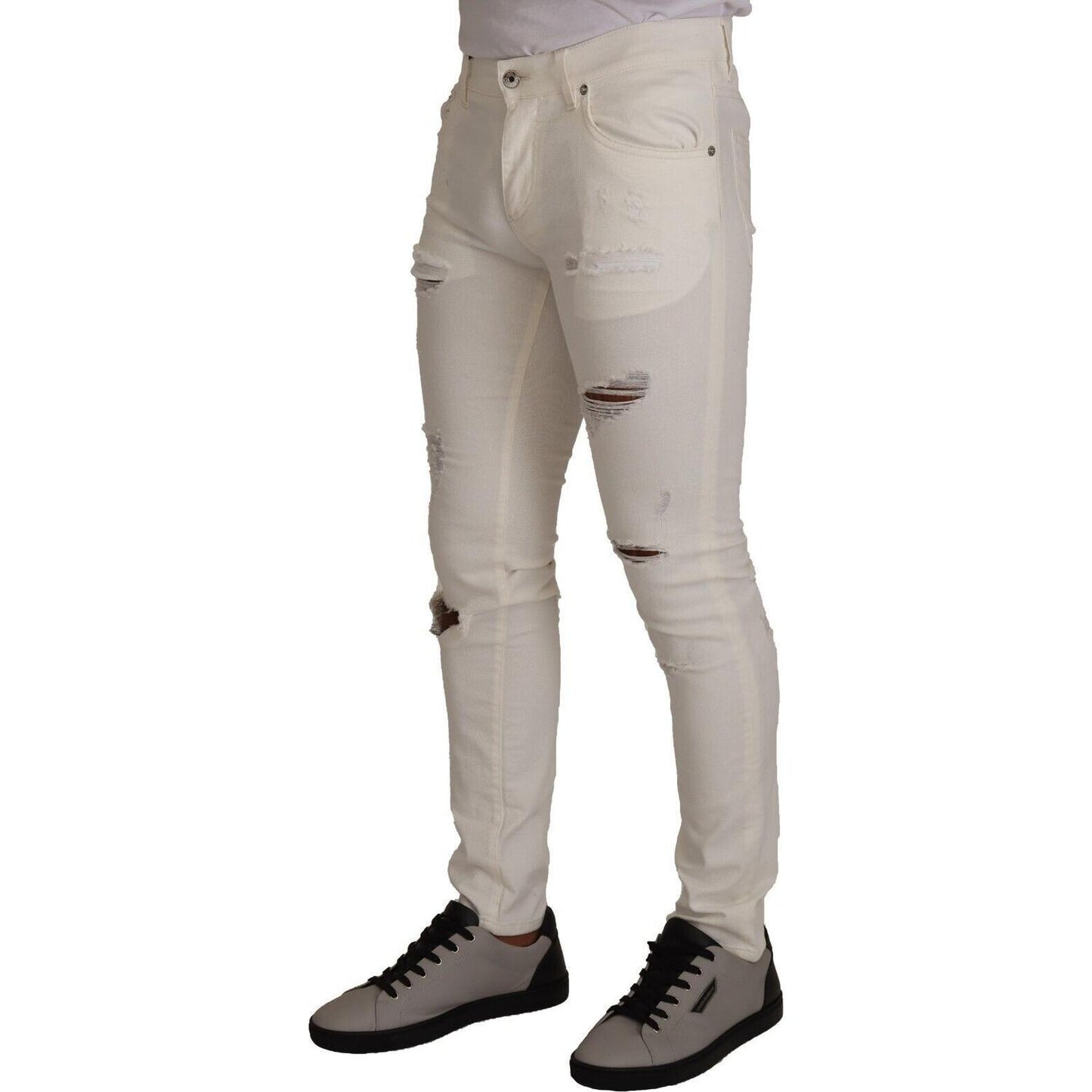 Dolce & Gabbana Elegant White Skinny Denim Jeans Dolce & Gabbana