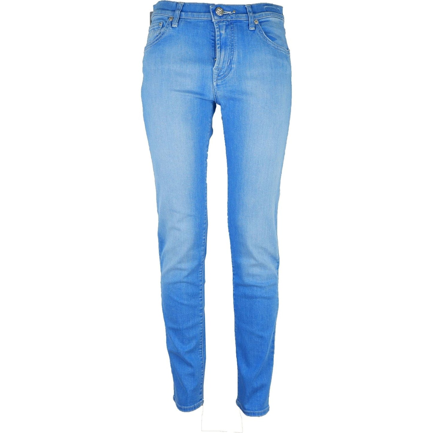 Jacob Cohen Elegant Light Blue Elasticized Denim Jacob Cohen