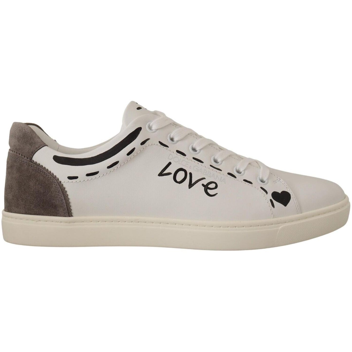 Dolce & Gabbana Elegant White Leather Casual Sneakers Dolce & Gabbana