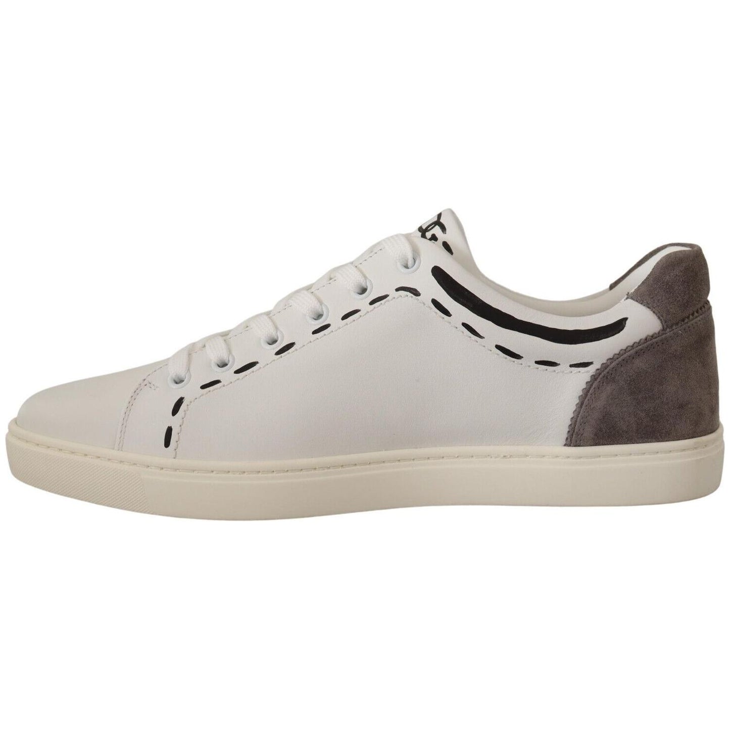 Dolce & Gabbana Elegant White Leather Casual Sneakers Dolce & Gabbana