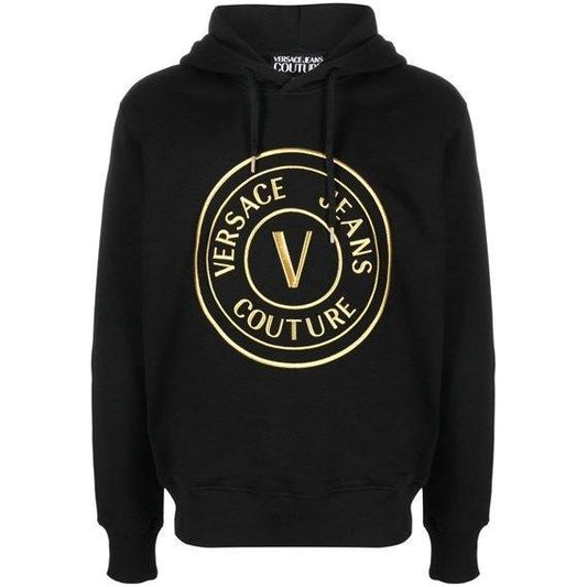 Versace Jeans Chic Black Hooded Sweatshirt Versace Jeans