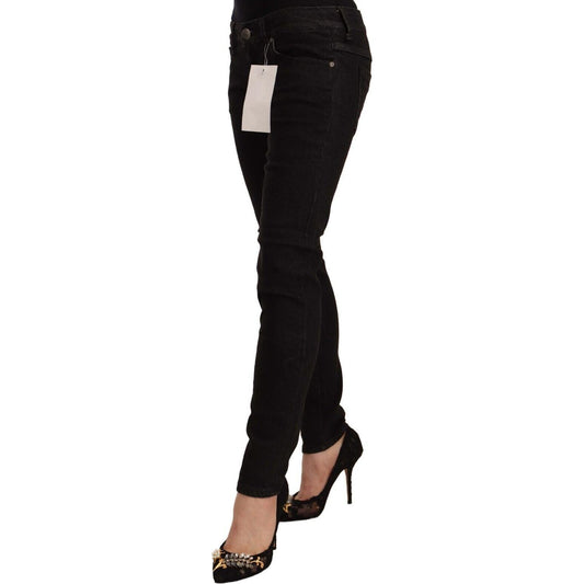 Acht Sleek Skinny Low Waist Black Jeans Acht