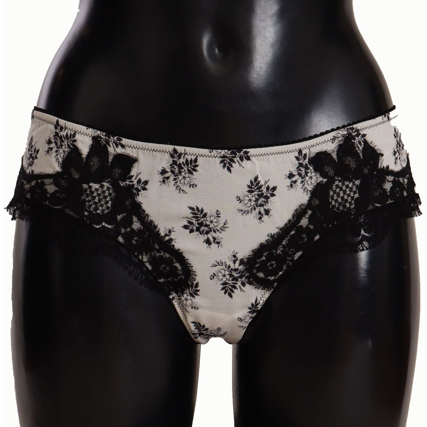 Dolce & Gabbana Elegant White Lace Silk Briefs Dolce & Gabbana