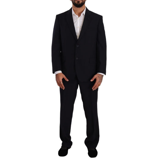 Domenico Tagliente Blue Polyester Single Breasted Formal Suit