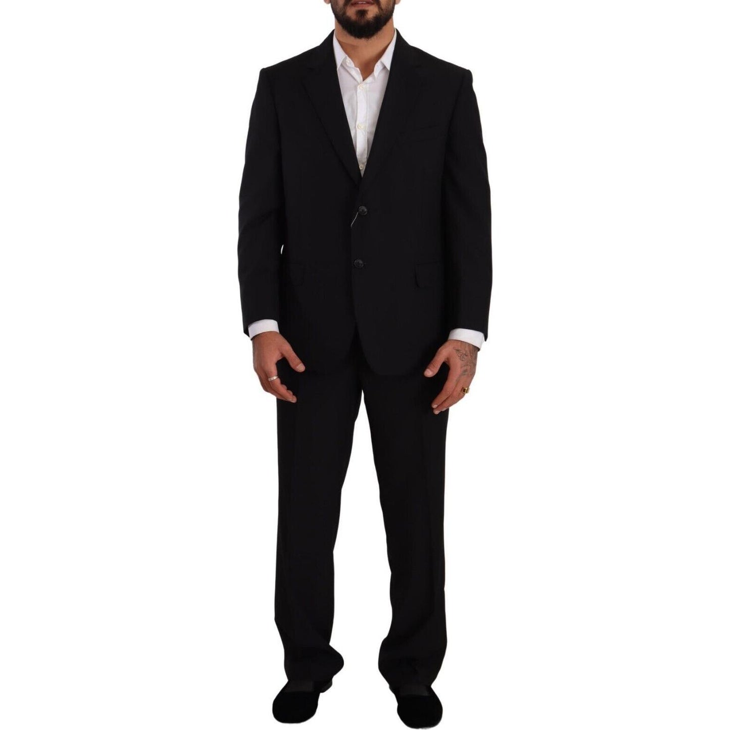 Domenico Tagliente Elegant Two-Piece Black Suit Ensemble Domenico Tagliente