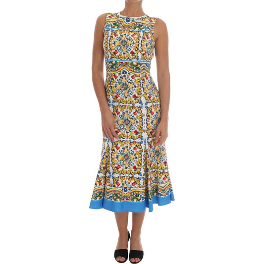 Dolce & Gabbana Majolica Print Midi Sheath Dress Dolce & Gabbana