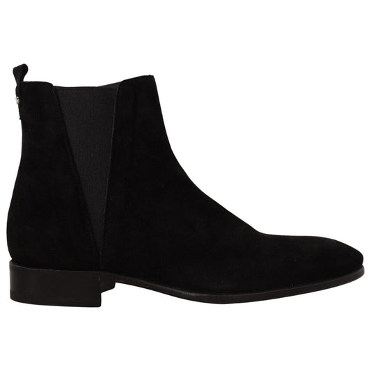 Dolce & Gabbana Black Suede Leather Chelsea Mens Boots Shoes Dolce & Gabbana