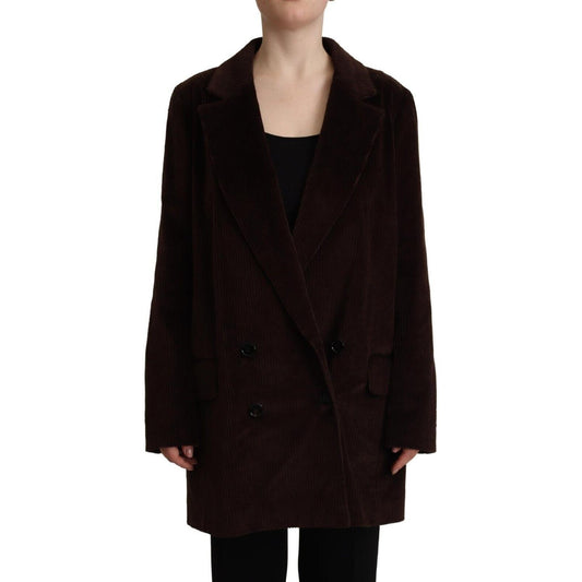 Dolce & Gabbana Bordeaux Corduroy Cotton Blazer Oversized Jacket Dolce & Gabbana