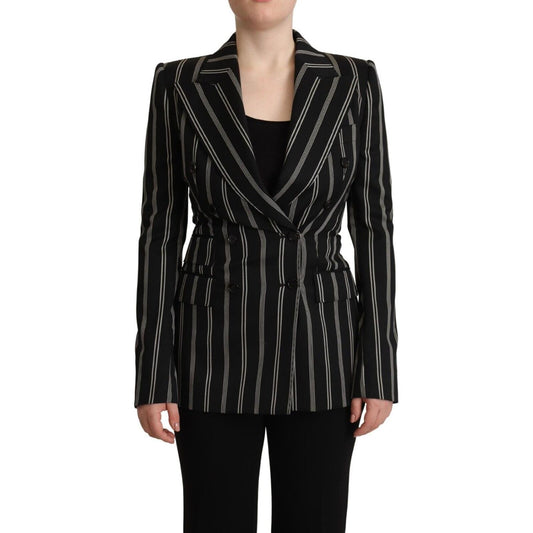 Dolce & Gabbana Elegant Striped Wool Stretch Jacket Dolce & Gabbana