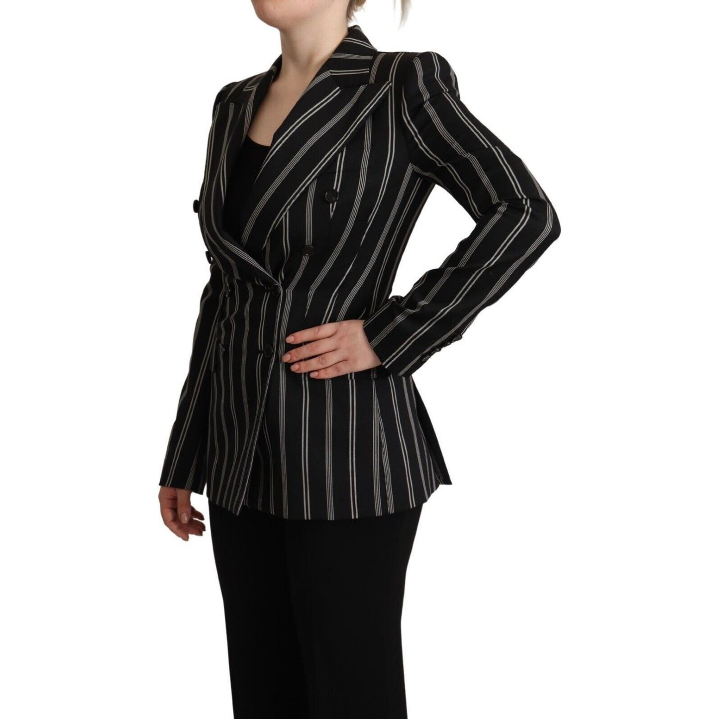 Dolce & Gabbana Elegant Striped Wool Stretch Jacket Dolce & Gabbana