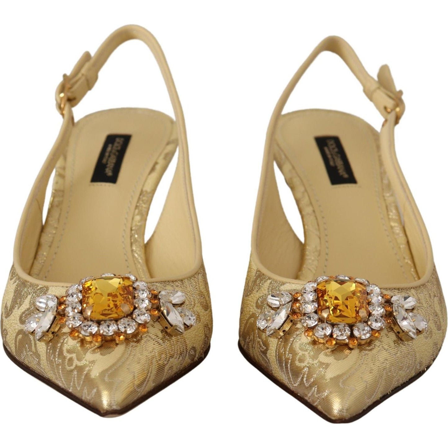 Dolce & Gabbana Gleaming Gold Crystal Slingback Heels Dolce & Gabbana