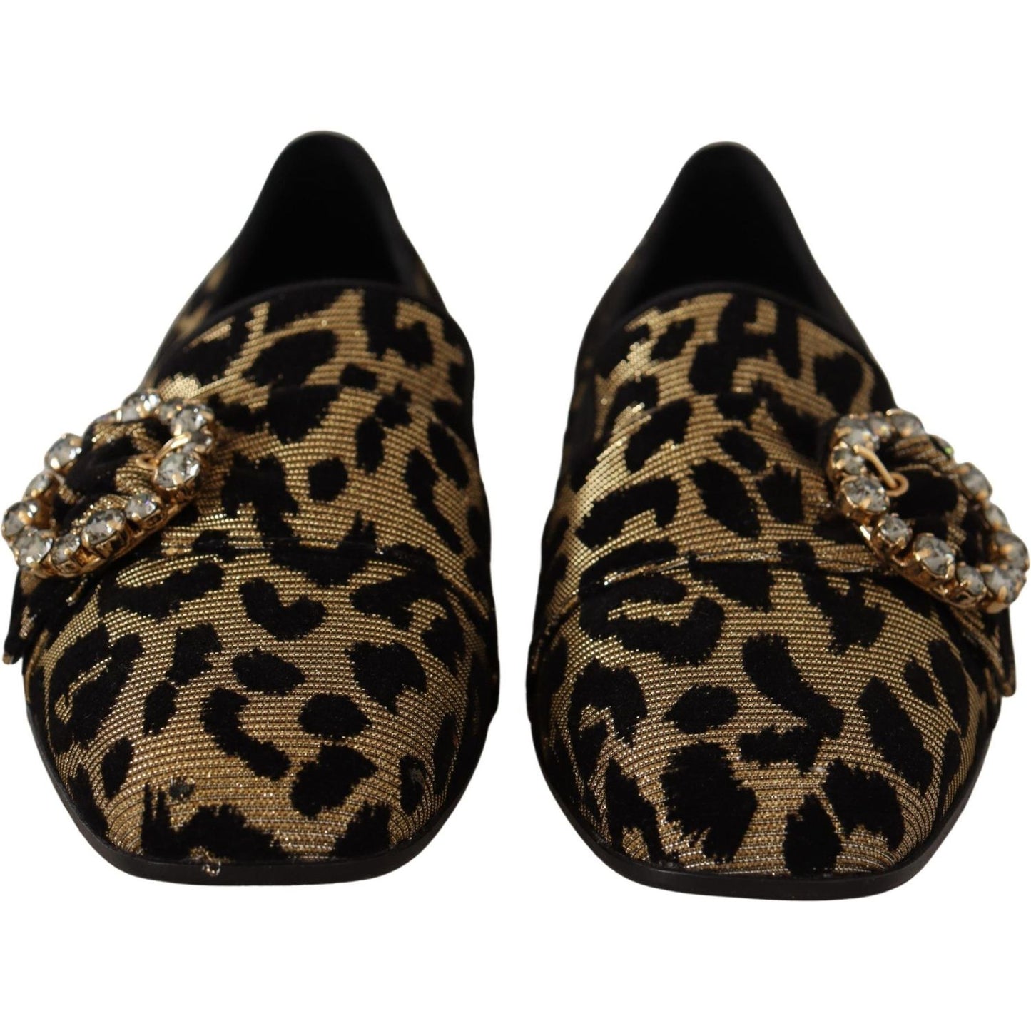 Dolce & Gabbana Elegant Leopard Crystal Gem Loafers Dolce & Gabbana