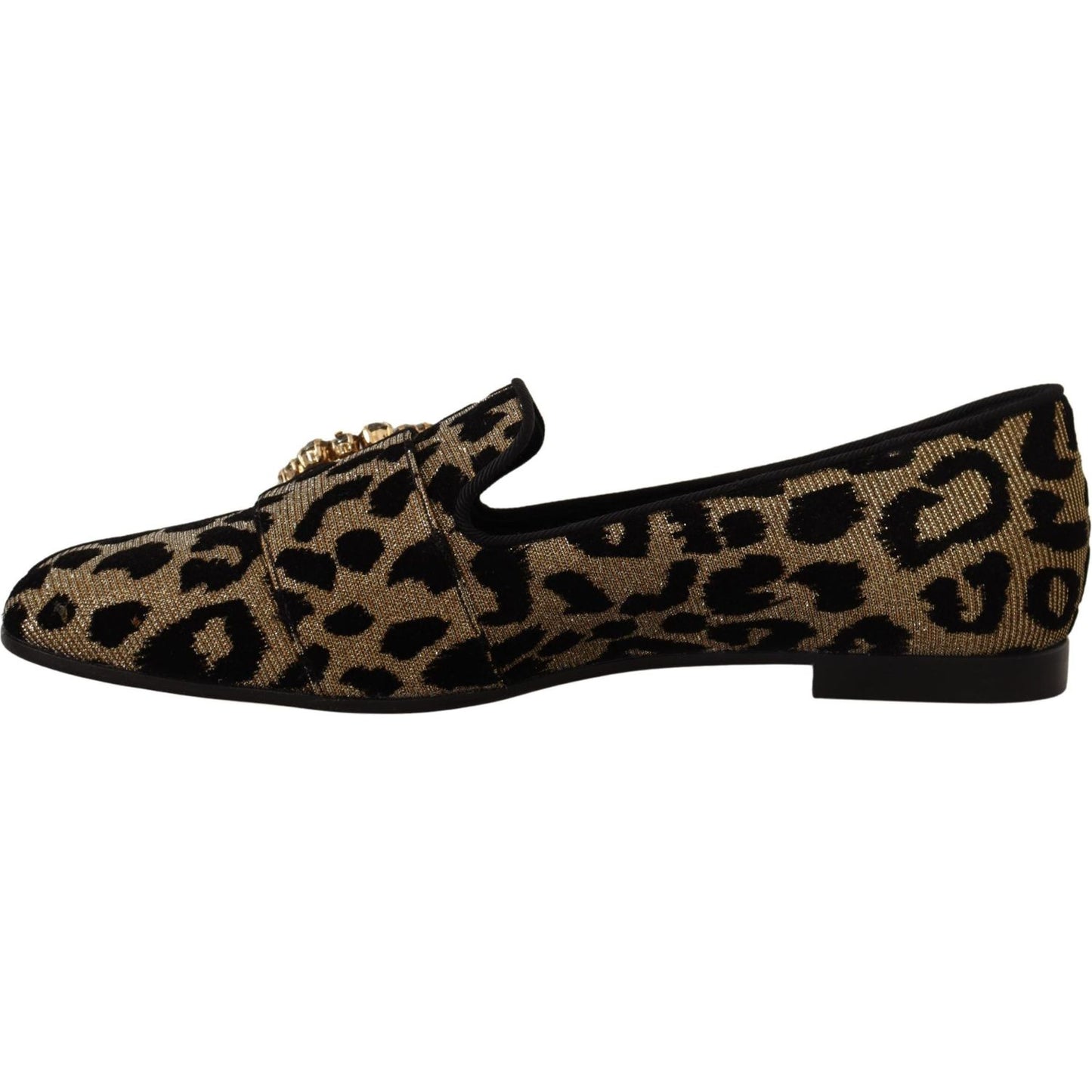 Dolce & Gabbana Elegant Leopard Crystal Gem Loafers Dolce & Gabbana