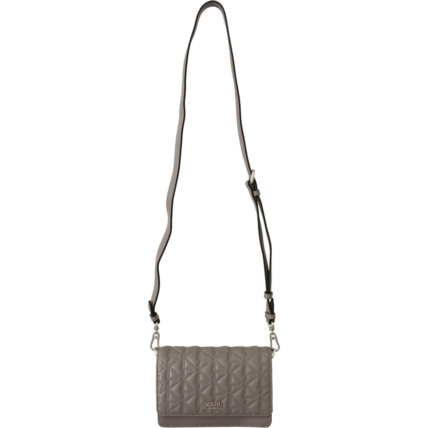 Karl Lagerfeld Light Grey Leather Crossbody Bag