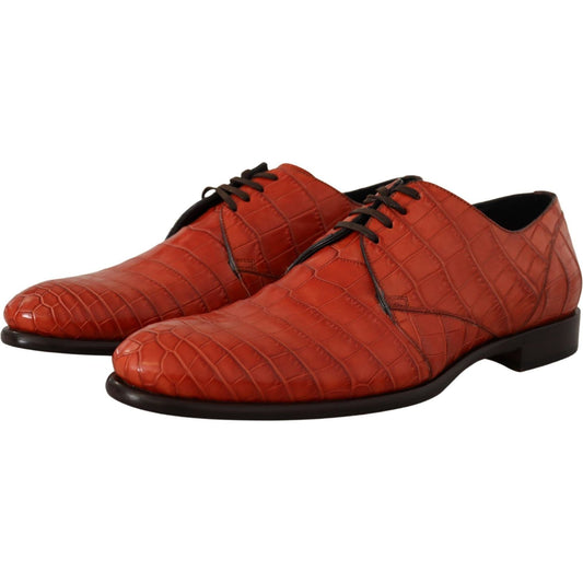 Dolce & Gabbana Exquisite Exotic Croc Leather Lace-Up Dress Shoes Dolce & Gabbana