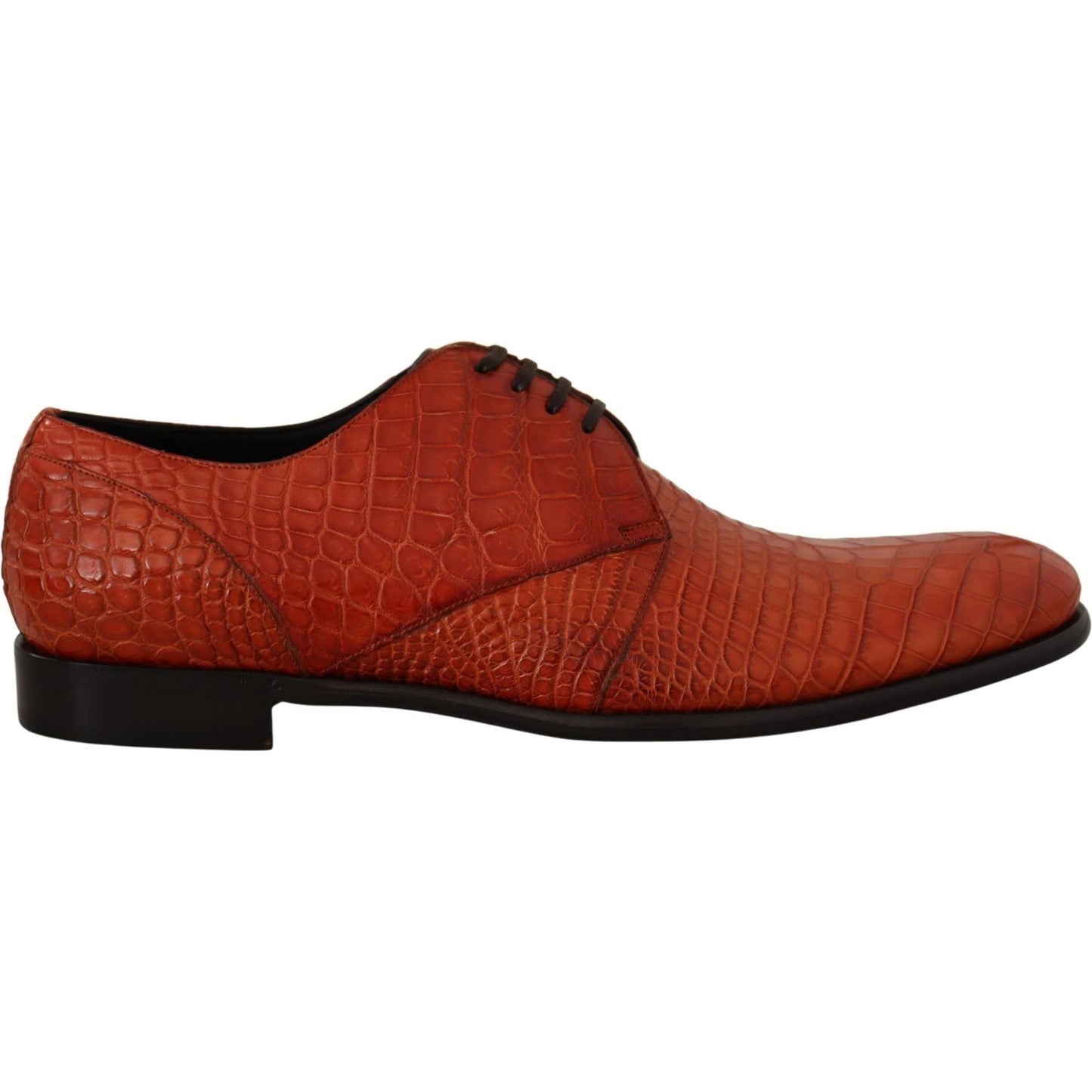 Dolce & Gabbana Exotic Orange Croc Leather Laceup Dress Shoes Dolce & Gabbana