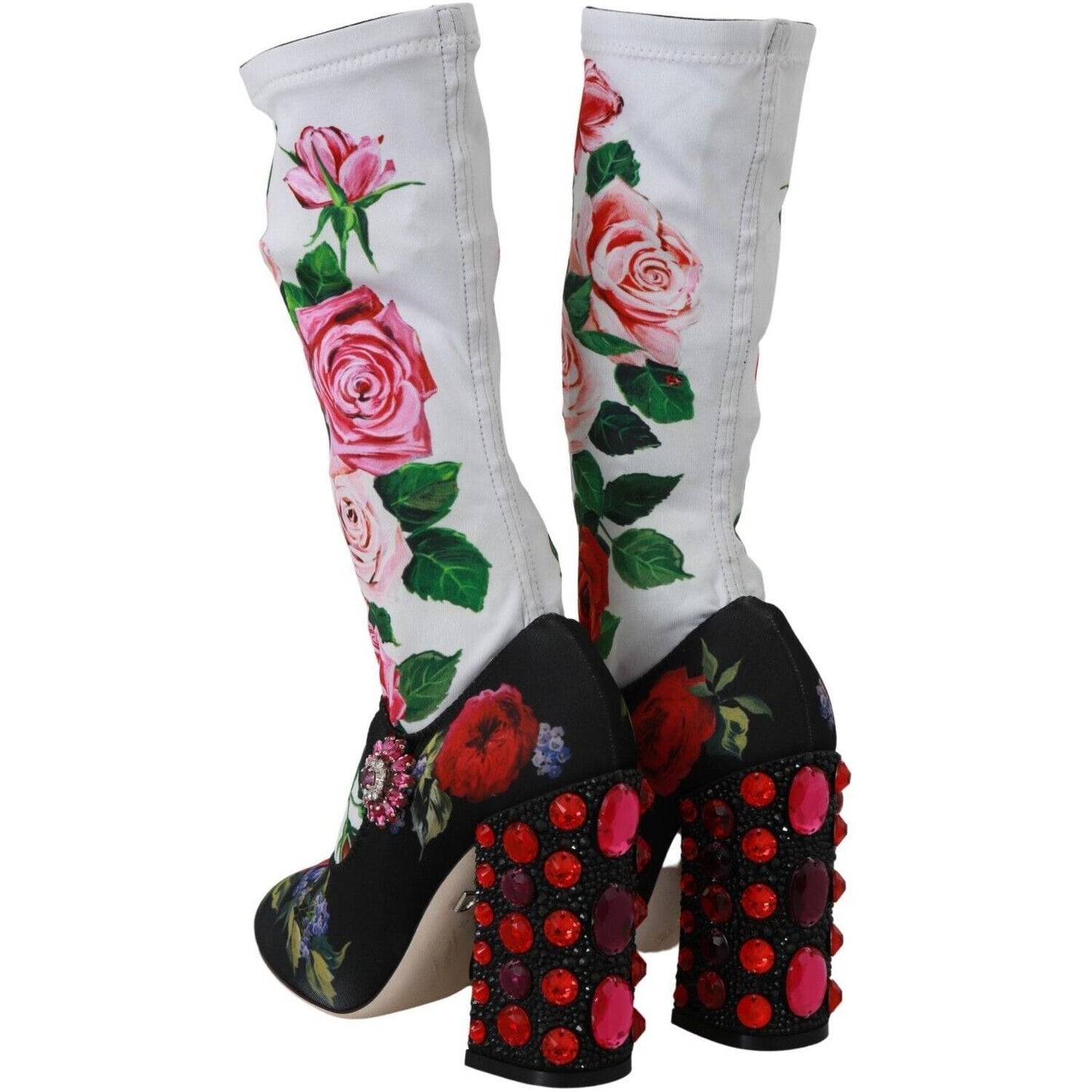 Dolce & Gabbana Floral Embellished Socks Boots Dolce & Gabbana