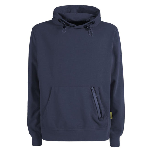 Yes Zee Blue Cotton Blend Hooded Sweatshirt with Front Pocket Yes Zee