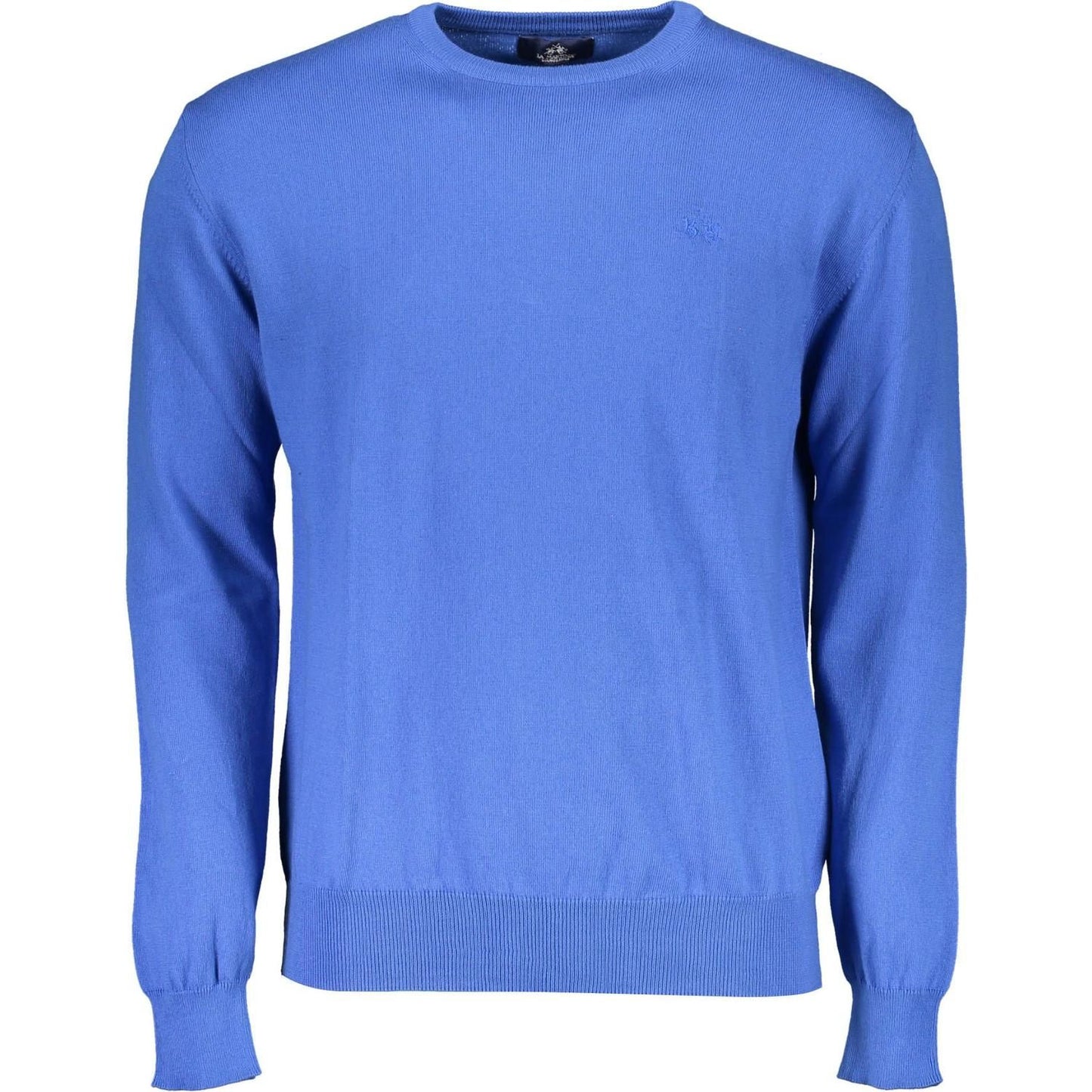 La Martina Blue Cotton Men Sweater La Martina