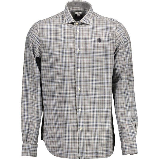 U.S. POLO ASSN. Gray Cotton Men Shirt